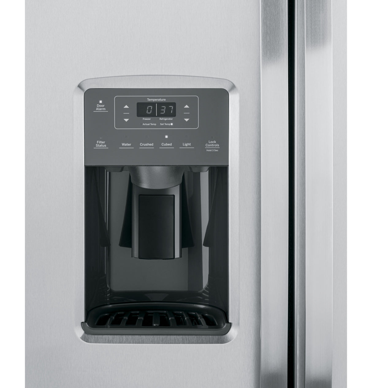 GE GSE25GYPFS - 36 in. 25.3 cu. ft. Side by Side Refrigerator with Ice & Water Dispenser - Stainless