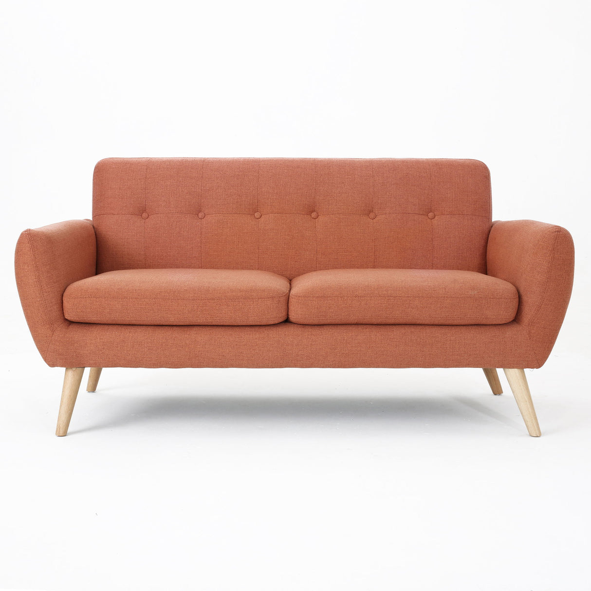 Modern Loveseat Sofa With Button Tufted Backrest