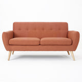 Modern Loveseat Sofa With Button Tufted Backrest