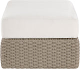 Seacrest - Olefin Water Resistant Fabric And Wicker Outdoor Patio Ottoman/Coffee Table