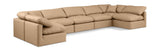Indulge - Faux Leather 7 Piece Modular U-Shaped Sectional - Tan
