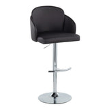 Dahlia - Contemporary Adjustable Barstool (Set of 2) - Chrome Metal Frame