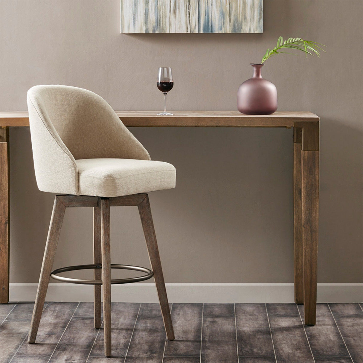 Bar Stool With Swivel Seat - Sand