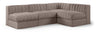 Rummi - Armless Velvet Performance Fabric Upholstered 4 Piece Modular Sectional