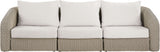 Seacrest - Olefin Water Resistant Fabric And Wicker 3 Piece Outdoor Patio Modular Sofa