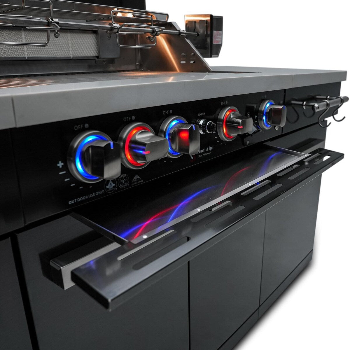 Mont Alpi Compact Series 6 Ft Propane Outdoor Kitchen Island in Black Stainless Steel - MA-957