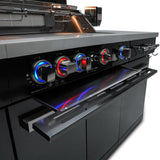 Mont Alpi Compact Series 6 Ft Natural Gas Outdoor Kitchen Island in Black Stainless Steel - MA-957