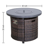Outdoor Fire Pit Table With Lid - Espresso