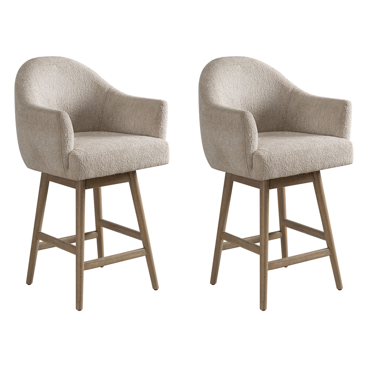 Jaxon - Solid Wood Upholstered 26" Counter Height Swivel Barstool