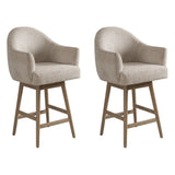 Jaxon - Solid Wood Upholstered 26" Counter Height Swivel Barstool