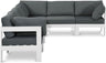 Nizuc - Outdoor Patio 6 Piece Modular Sectional With White Frame