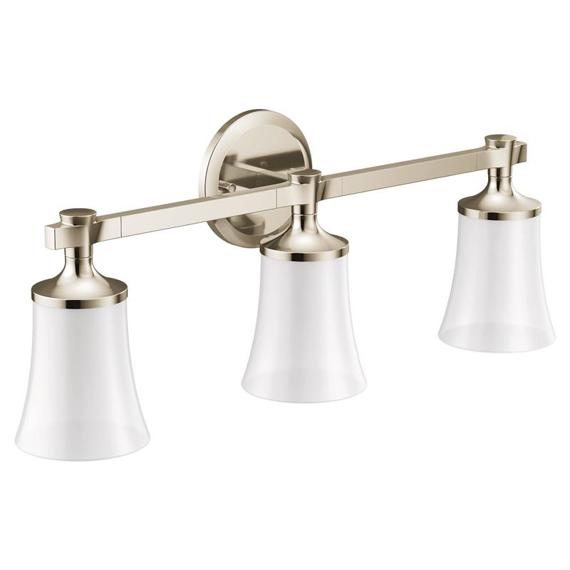 Flara Polished nickel three globe bath light - (YB0363NL)