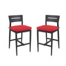 Modern Outdoor Bar Stools With Backrest And Footrest (Set of 2)