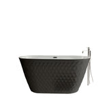 Freestanding Bathtub With Diamond Pattern Design