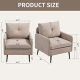 Contemporary Accent Chair With Metal Legs, Comfy Chenille Fabric Armchair
