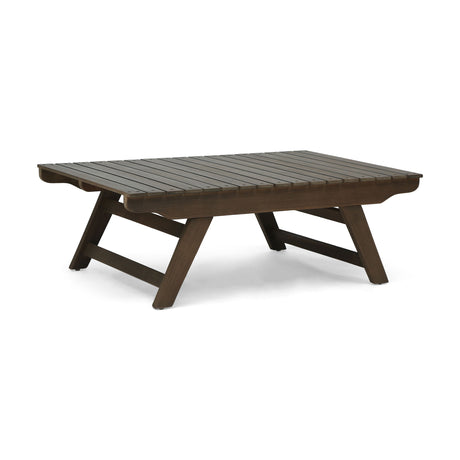 Outdoor Acacia Wood Coffee Table With Open Slat Design