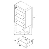 Winston - 5 Drawer Bedroom Chest - Wood