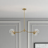 Jewel - 4 Lights Chandelier Ceiling Hanging Light Fixture - Clear / Gold