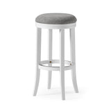 Backless Swivel Stool With Upholstered Seat