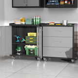Heavy Duty Metal Garage Storage Cabinet With Wheels Sturdy Tool Organizer