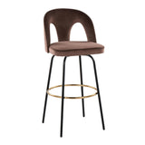 Ava - Upholstered Fixed-Height Barstool (Set of 2) - Black Base