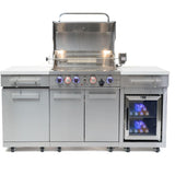Mont Alpi Compact Series 6 Ft Natural Gas Outdoor Kitchen Island w/ Fridge in Stainless Steel - MA-957FCRS