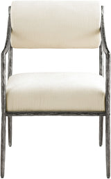 Bastille - Upholstered Dining Arm Chair (Set of 2) - Silver Frame