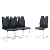 Light Luxury Bow Shaped Chairs With Electroplated Metal Legs, Sun And Stain Resistant, Dining Room And Living Room Set - Black