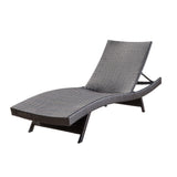 Mysticism Outdoor Chaise Lounge With Adjustable Backrest And Foldable Legs - Brown Multi