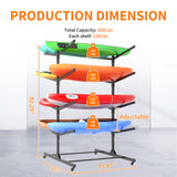 Freestanding Kayak Storage Rack With Lockable Wheels For Kayak, Canoe, Sup & Surfboard