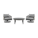 Zella - 3 Piece Outdoor Patio Swivel Seating Set - Light Gray