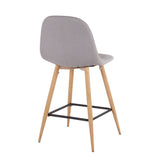 Pebble - Mid-Century Modern Counter Stool With Light Gray Seat (Set of 2)