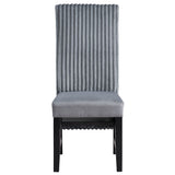 Kini - Side Chair (Set of 2) - Gray Corduroy & Black