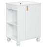 Classic Retro Bathroom Vanity With Sink, Door Shelf, Side Open Storage Frame