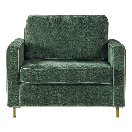 Accent Chair Upholstered Single Sofa With Square Arms, Sewn Pillow Back For Living Room