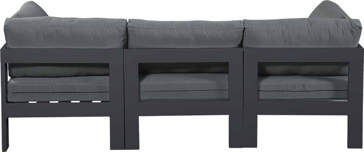 Nizuc - Outdoor Patio 3 Seat Modular Sofa With Gray Frame