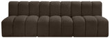 Arc - Boucle Fabric 3 Piece Modular Straight Sofa - Brown
