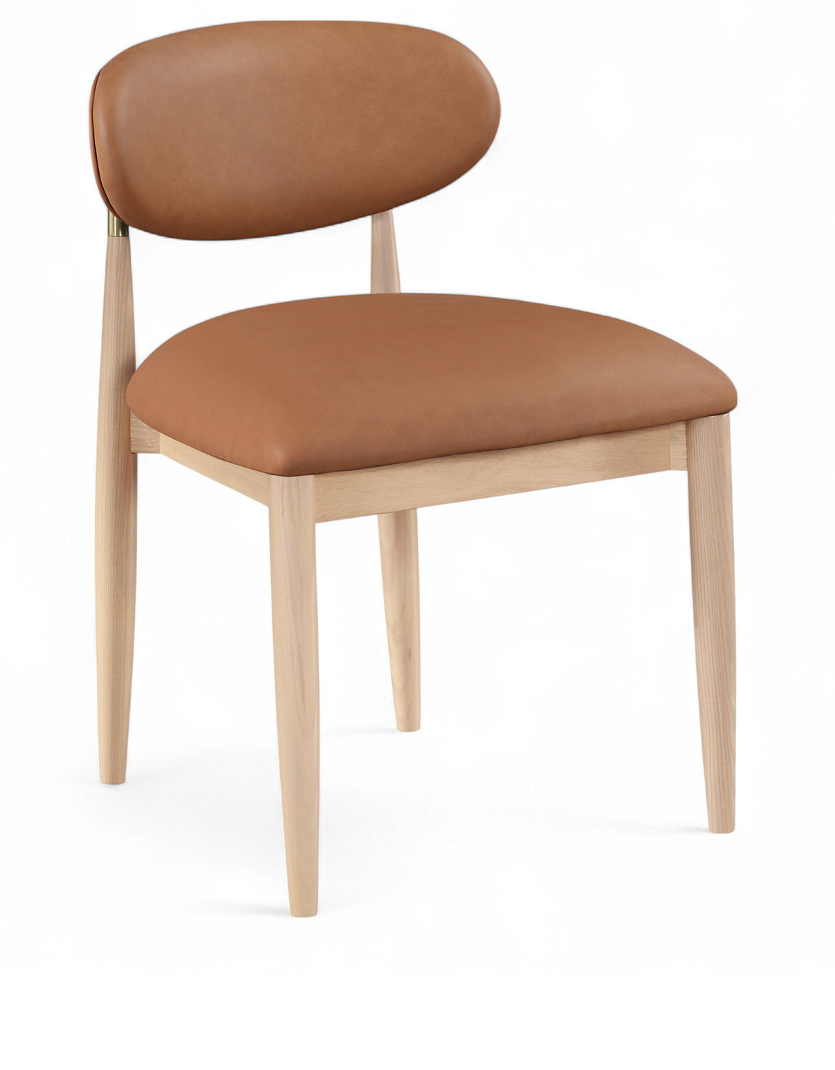 Riccio - Faux Leather Dining Side Chair (Set of 2) - Natural Frame