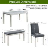 Dining Table Set, Table With A Rectangular Table And Upholstered Chairs