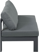 Nizuc - Outdoor Patio 2 Seat Armless Modular Sofa With Gray Frame