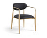 Ronda - Vegan Leather Upholstered Dining Arm Chair - Natural Legs