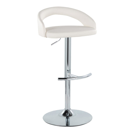 Grotto - Upholstered Adjustable Barstool - Chrome Metal Base