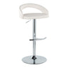 Grotto - Upholstered Adjustable Barstool - Chrome Metal Base
