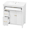 Freestanding Bathroom Vanity With Sink, Soft Close Door, Tip Out Drawer