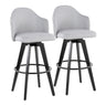 Ahoy - Upholstered Fixed-Height Barstool (Set of 2) - Black Base, Black Footrest