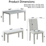 Dining Table Set With Crystal Decoration And Upholstered Chairs