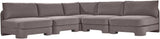 Hammond - Velvet Performance Fabric Upholstered 5 Piece Armless Sectional