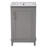 Modern Small Bathroom Vanity Cabinet With Ceramic Basin, Ample Storage, 1 Soft Close Door