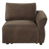 Theodore - Modular Right Facing Arm Chair - Brown Chenille
