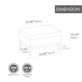 Upholstered Storage Ottoman With Reversible Lid Coffee Table With Rubberwood Legs